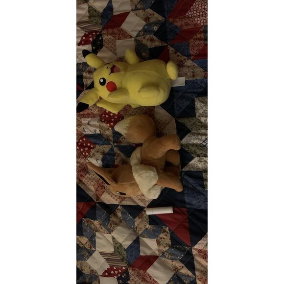 Pokemon 8" Eevee & Pikachu Plush 2-Pack - Officially Licensed - Let's Go Starte - Picture 10 of 15